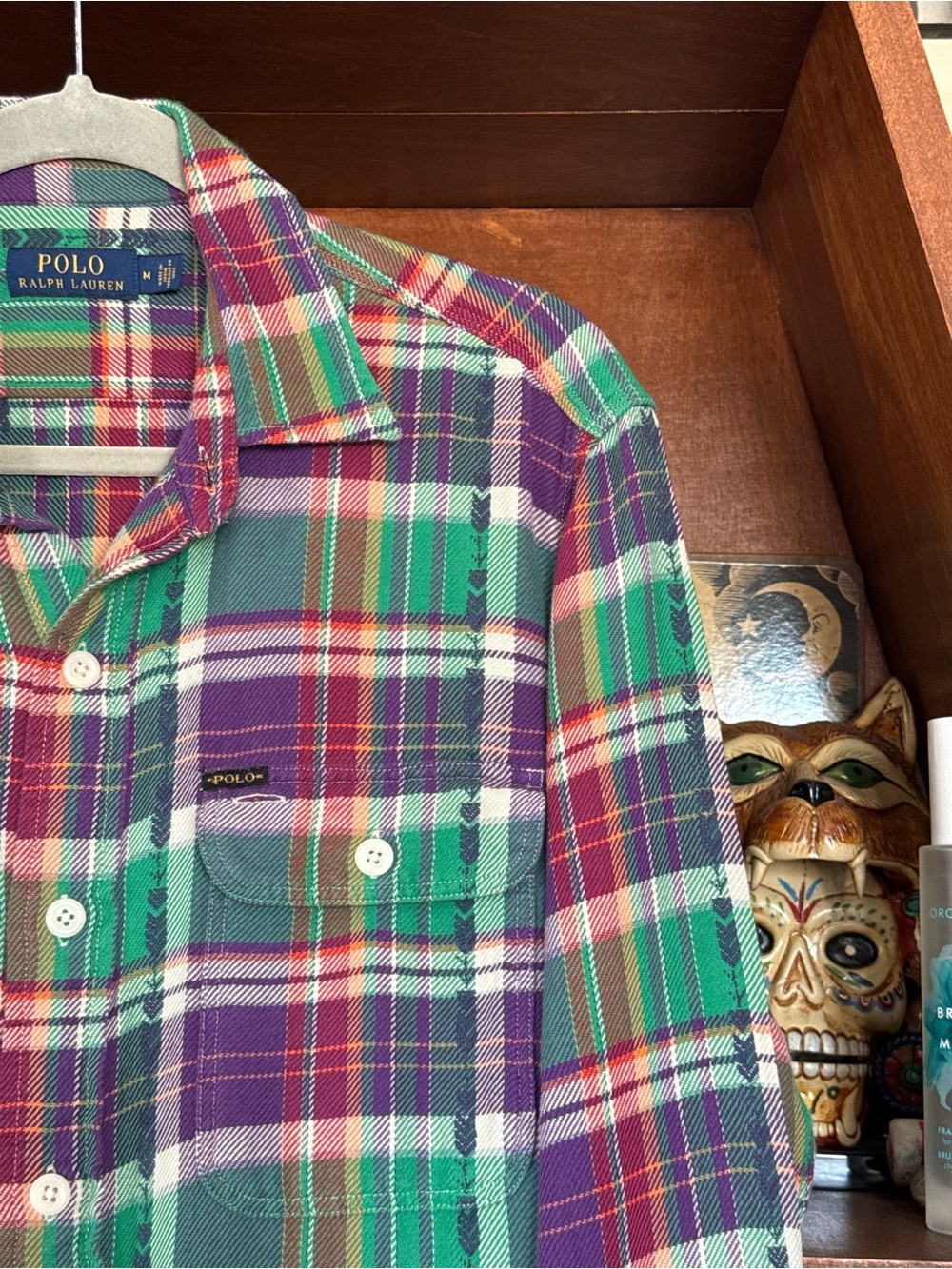 Polo by Ralph Lauren - Vintage RARE Aztec Plaid Flannel Button Down - Medium